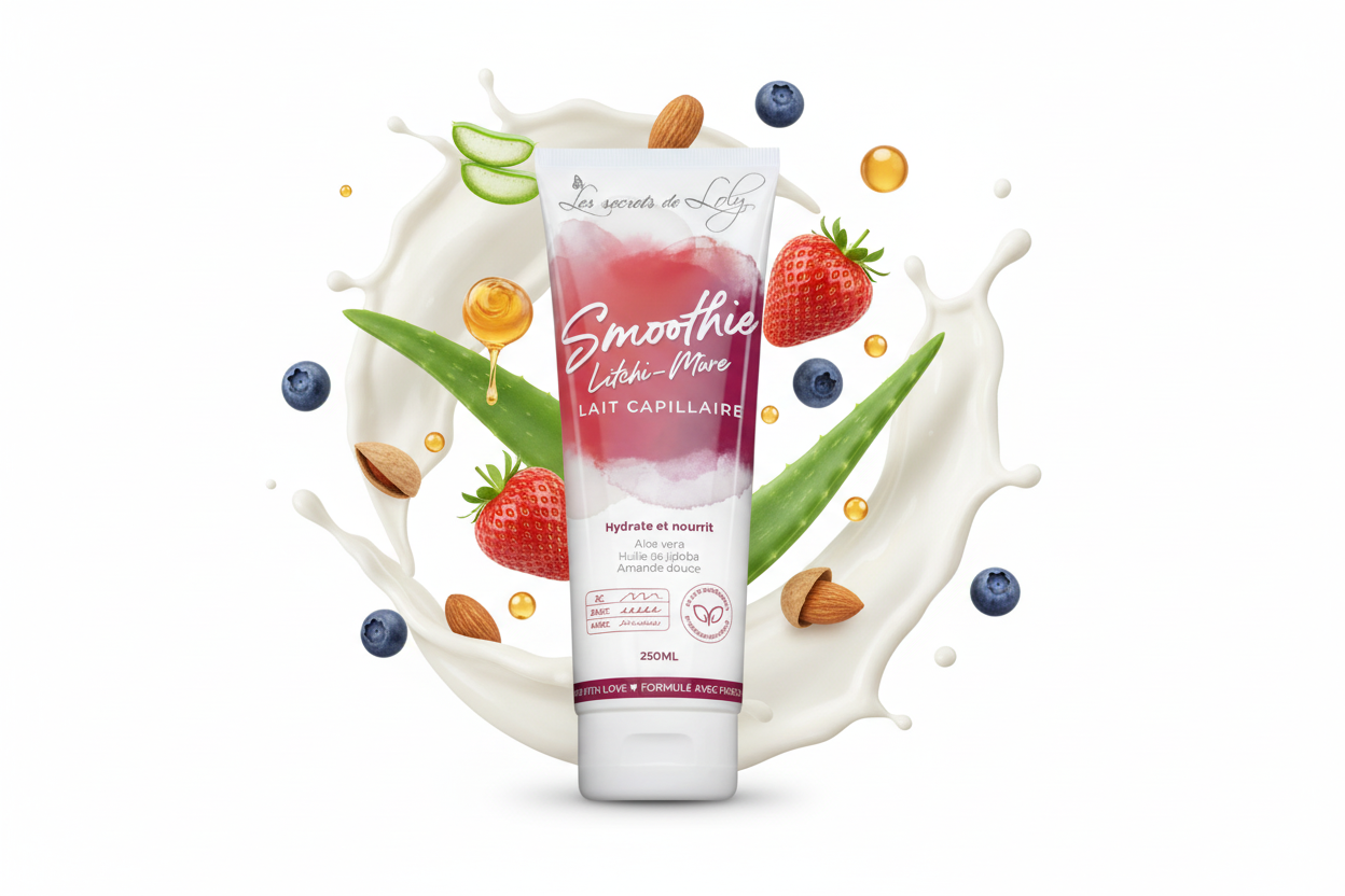 Les Secrets de Loly – Smoothie Litchi & Mûre Lait Coiffant Hydratant 250ml