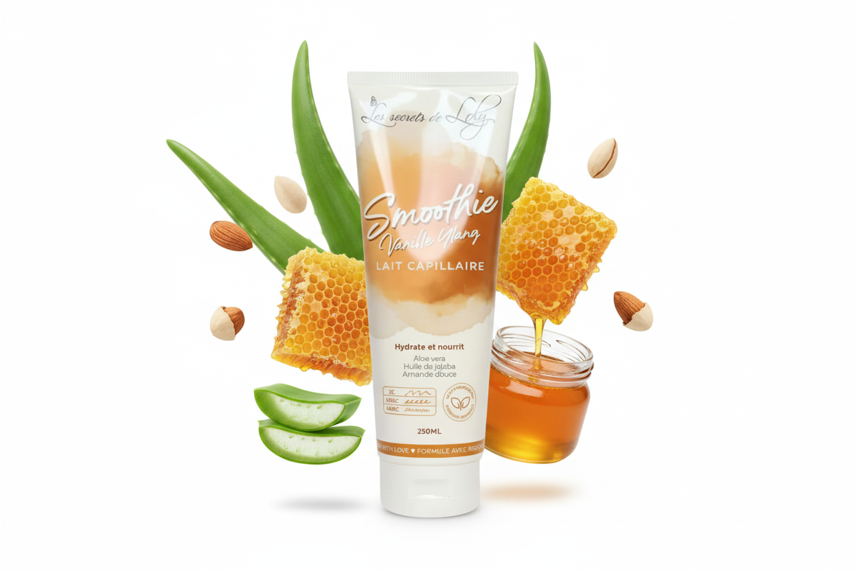 Les Secrets de Loly – Smoothie Vanille & Ylang Lait Coiffant Hydratant 250ml