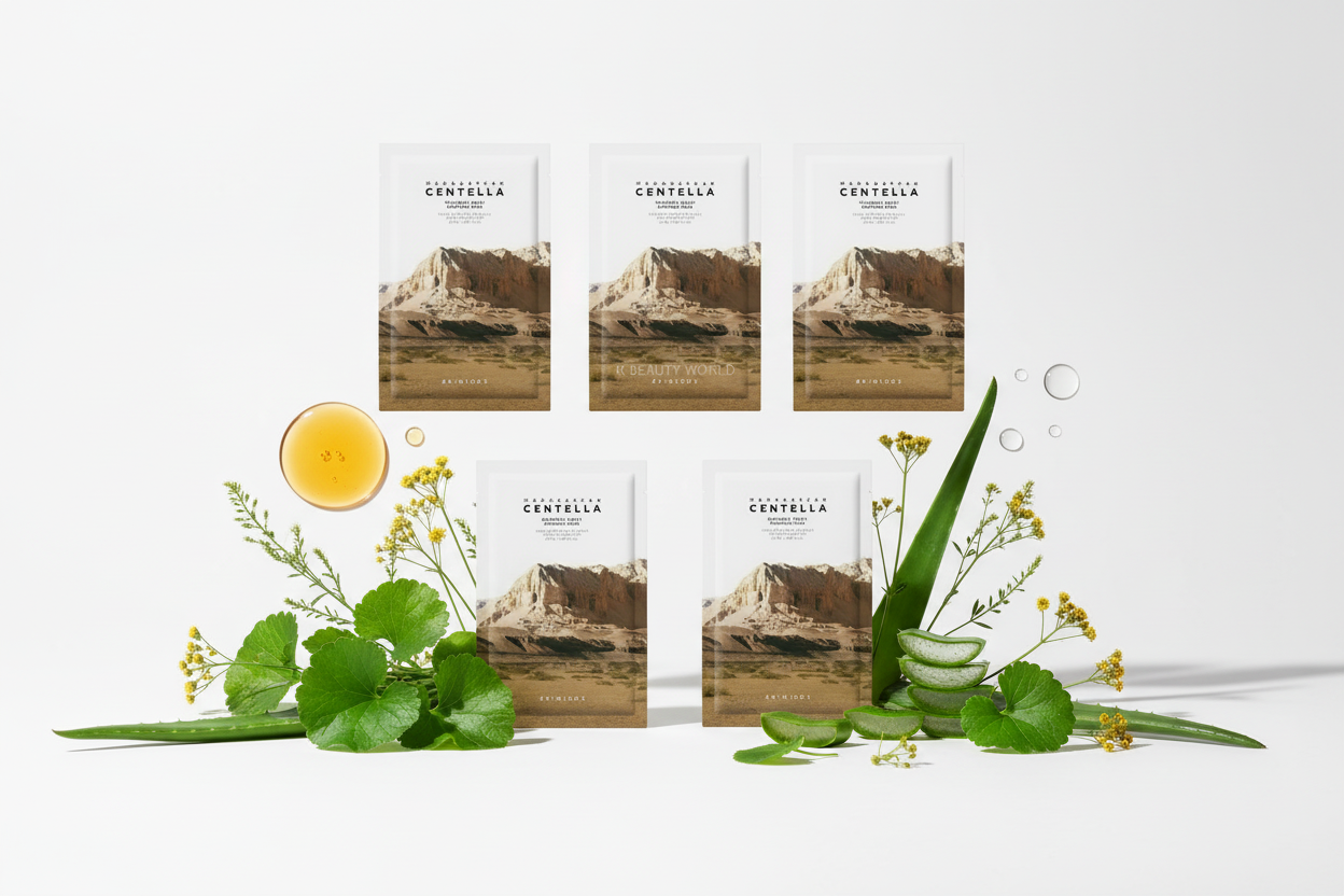 SKIN1004 Madagascar Centella Watergel Sheet Ampoule Mask – Boîte de 5 Masques Apaisants