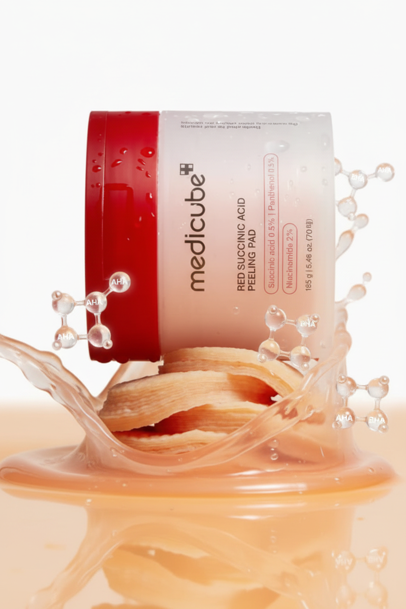 Medicube Red Succinic Peeling Pad 2024 – Pads Exfoliants Purifiants (70 pads)