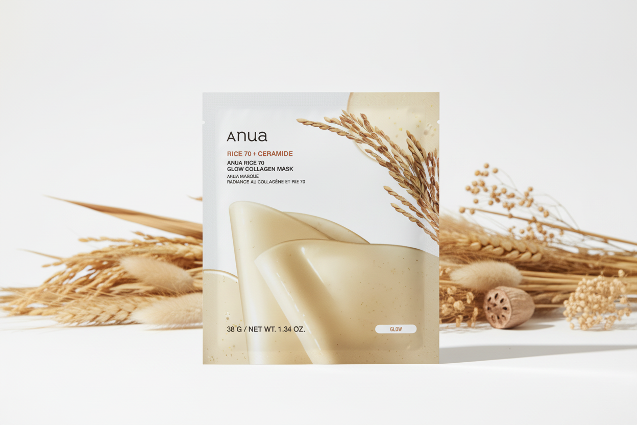 ANUA Rice 70 Glow Collagen Mask – Masque Éclat au Riz et Collagène