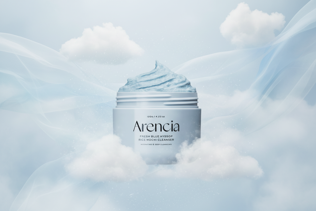 Arencia Fresh Blue Hyssop Rice Mochi Cleanser – Nettoyant Doux Purifiant 120 g
