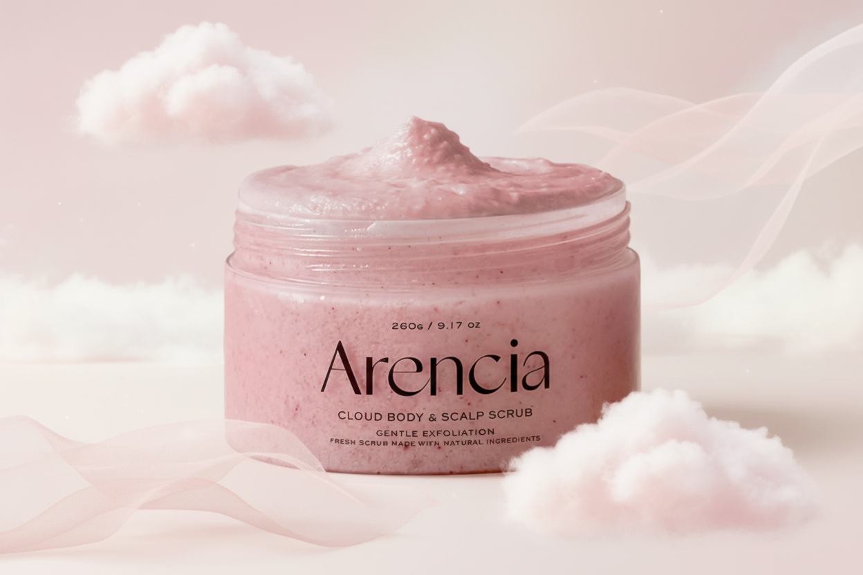 ARENCIA Fresh Cloud Body & Scalp Scrub Lavender & Pear – Gommage Corps 260 g