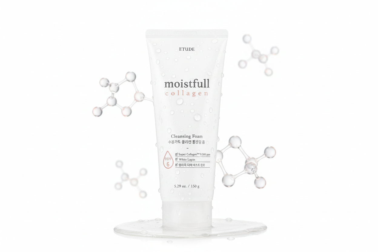 Etude Moistfull Collagen Cleansing Foam – Mousse Nettoyante Hydratante au Collagène 150 g
