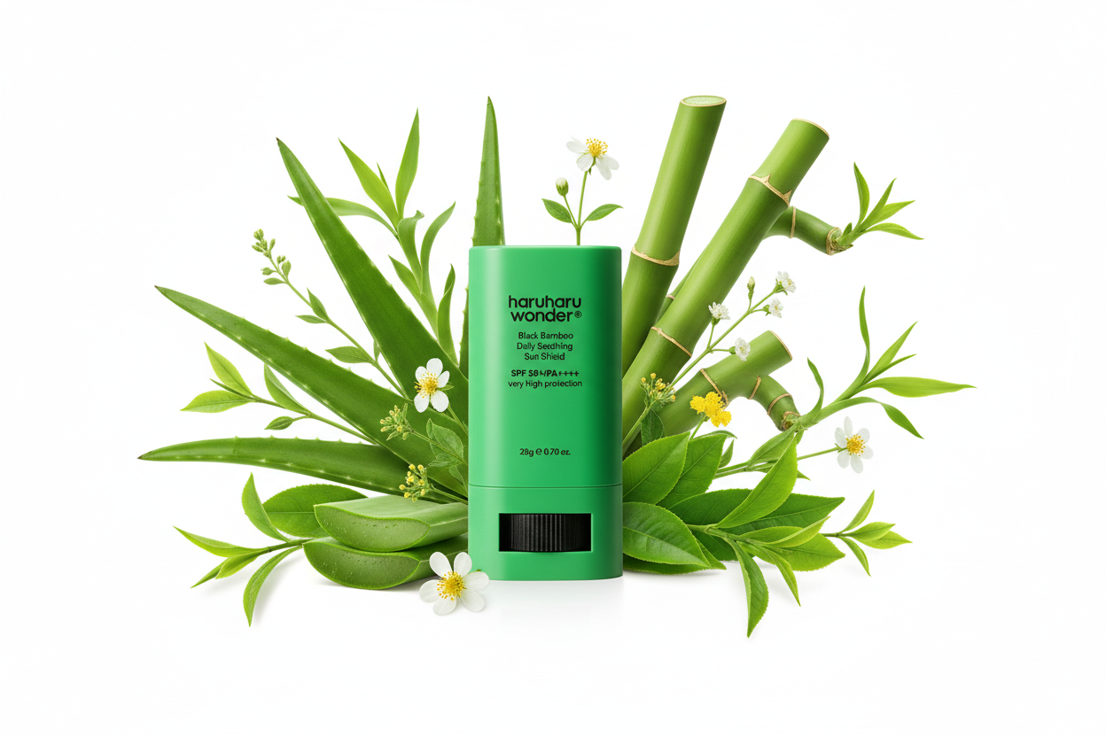 Haruharu Wonder Black Bamboo Daily Soothing Sun Shield SPF50+ PA+ Crème Solaire Apaisante 20 g