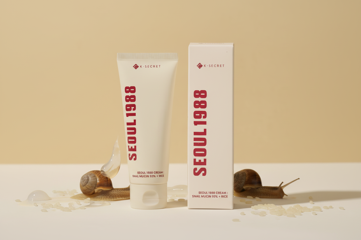 KSECRET Seoul 1988 Cream – Snail Mucin 93% + Rice 100 ml