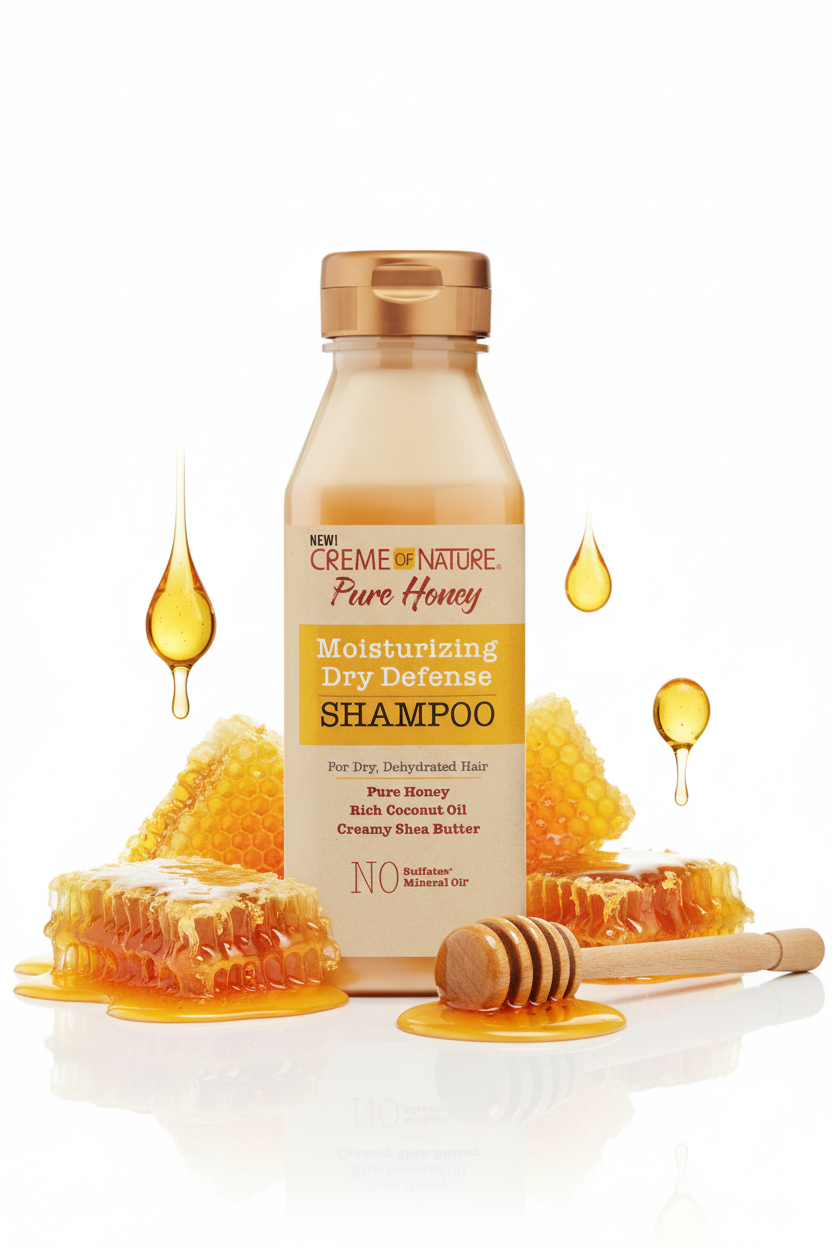 Creme of Nature Pure Honey – Shampoing Hydratant Définition 12oz (Hydrating Dry Def. Shampoo)