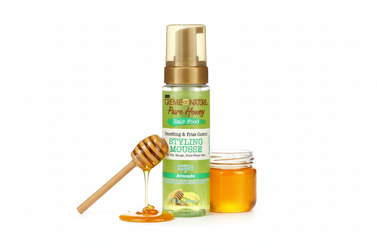 Creme of Nature Pure Honey – Mousse Hair Food Avocat Style, Brillance & Force 7oz (Hair Food Avocado Mousse 3S)