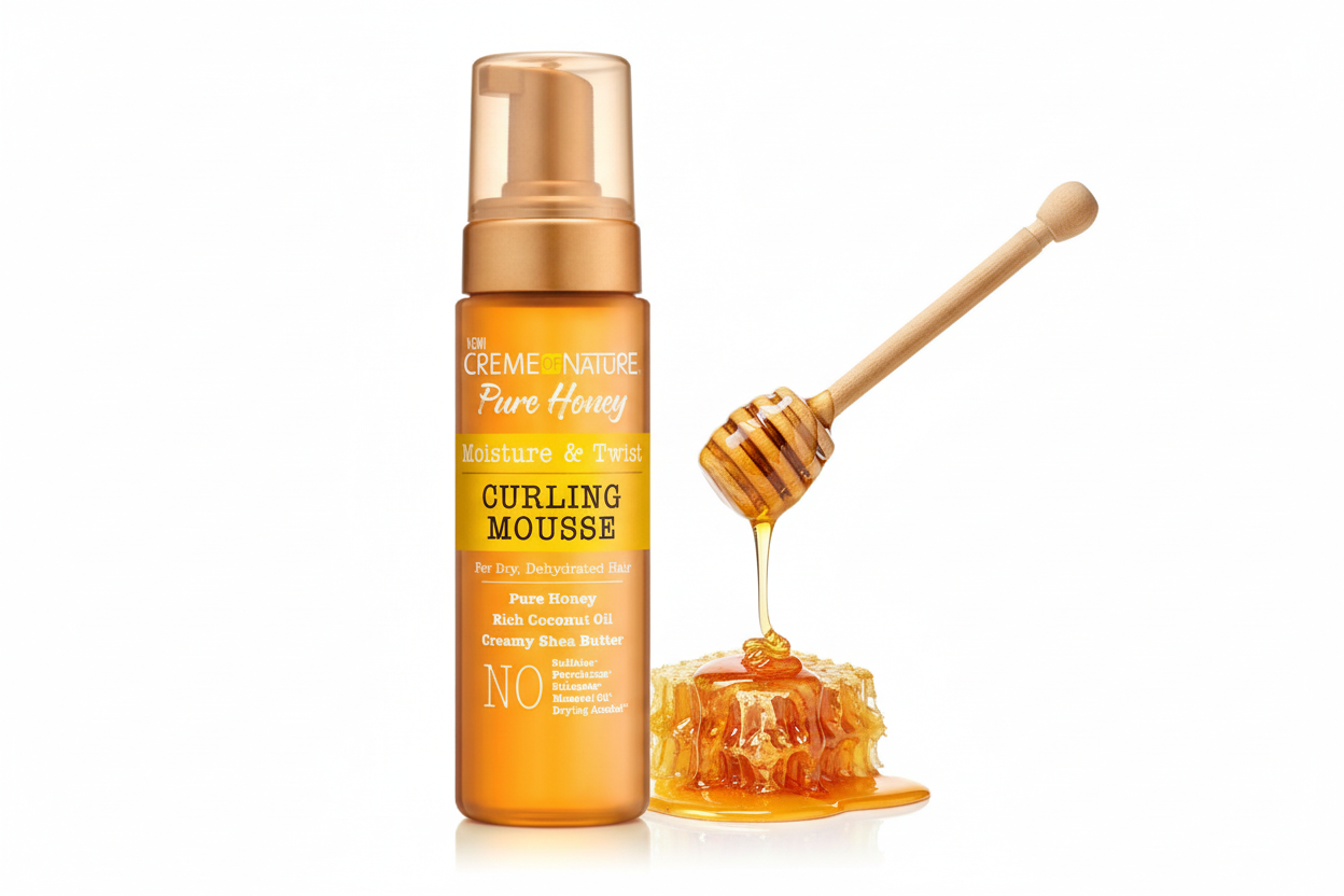 Creme of Nature Pure Honey – Mousse Boucles & Fixation 7oz (Foaming Curling Mousse)