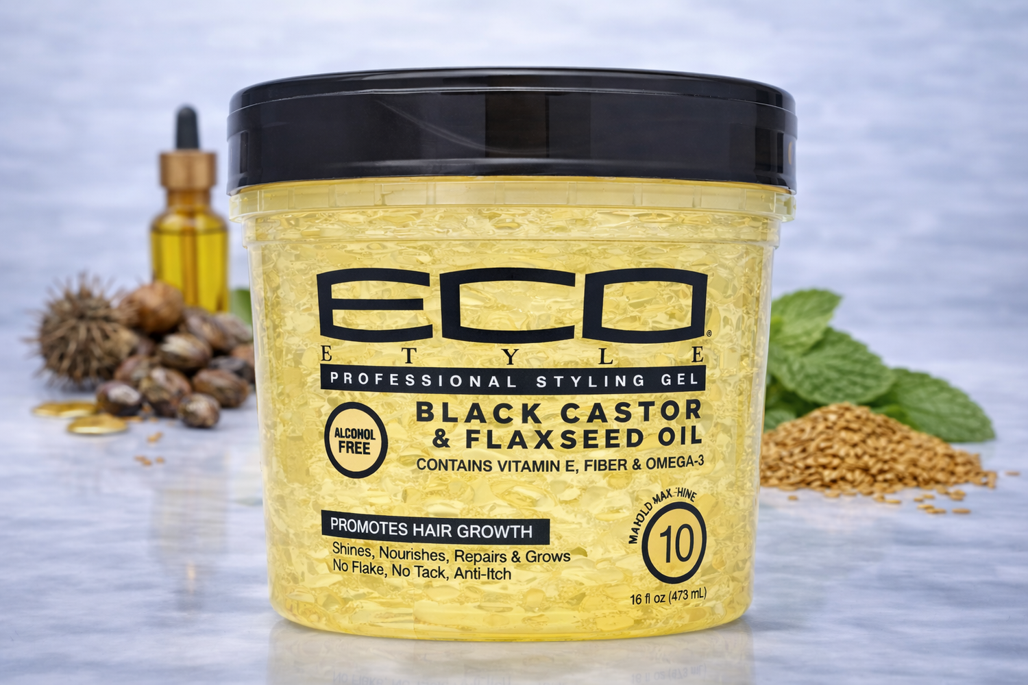 Eco Style Gel Ricin Noir & Huile de Lin 473 ml
