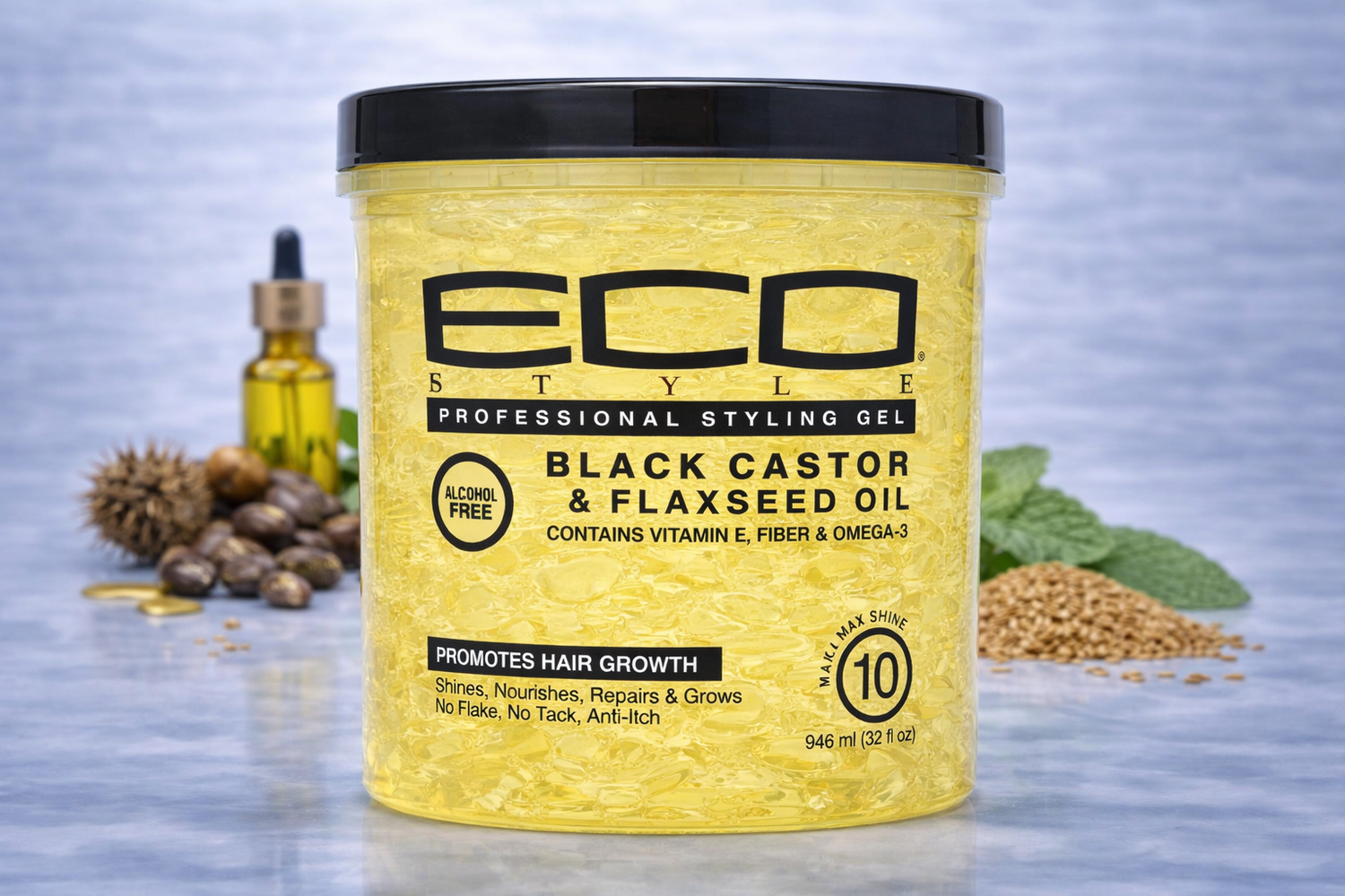Eco Style Gel Ricin Noir & Huile de Lin 946 ml