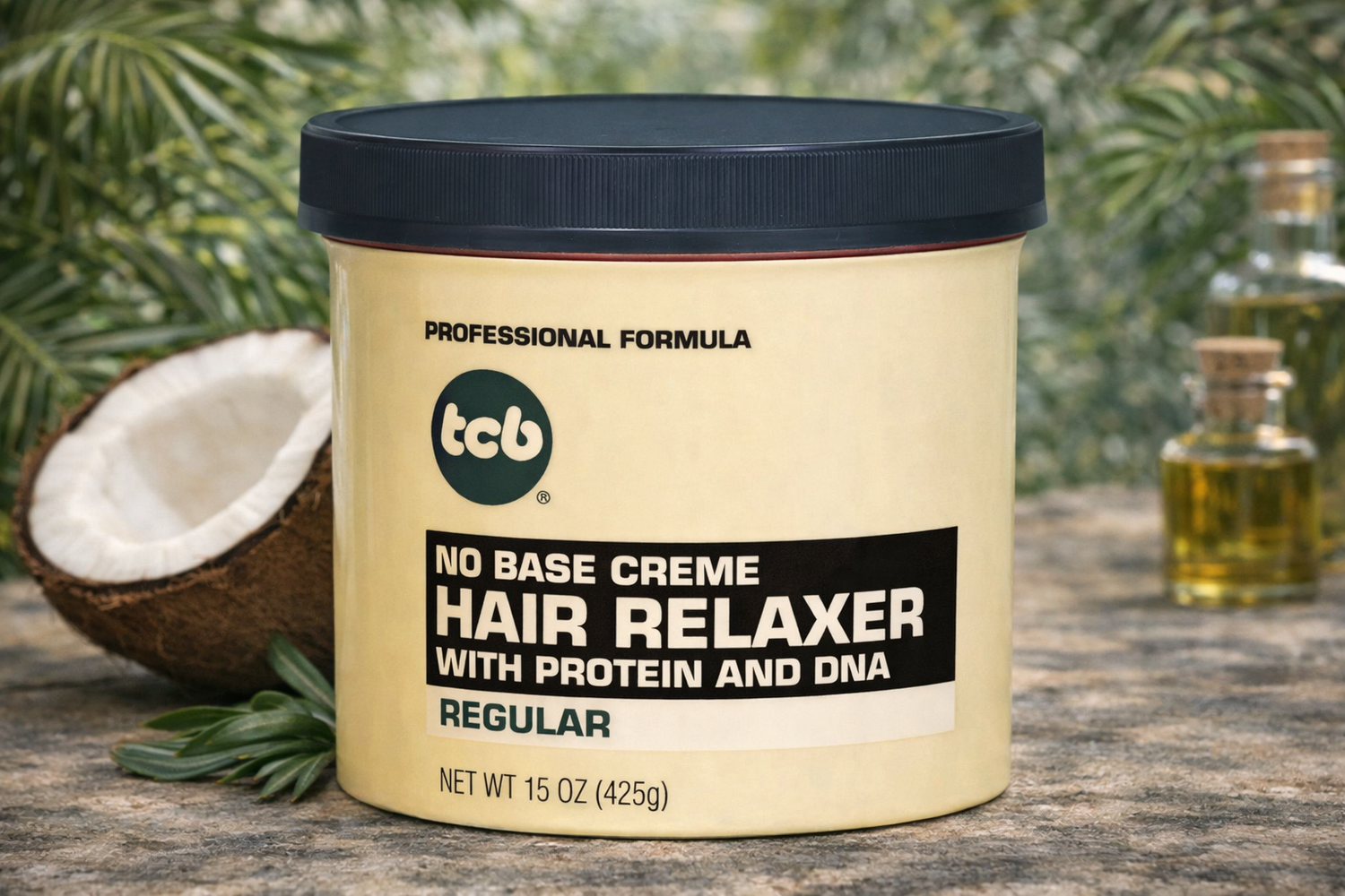 TCB No Base Crème Défrisante – Regular 15 oz