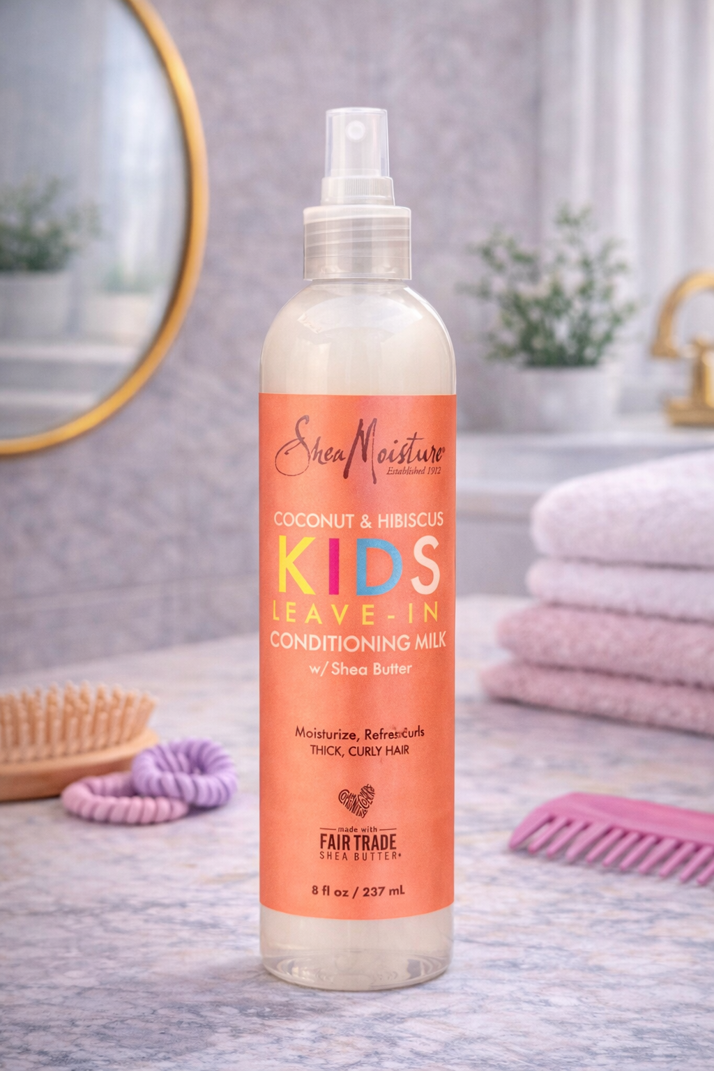 Shea Moisture Coconut & Hibiscus Kids Lait Capillaire Sans Rinçage 237 ml (8 oz)
