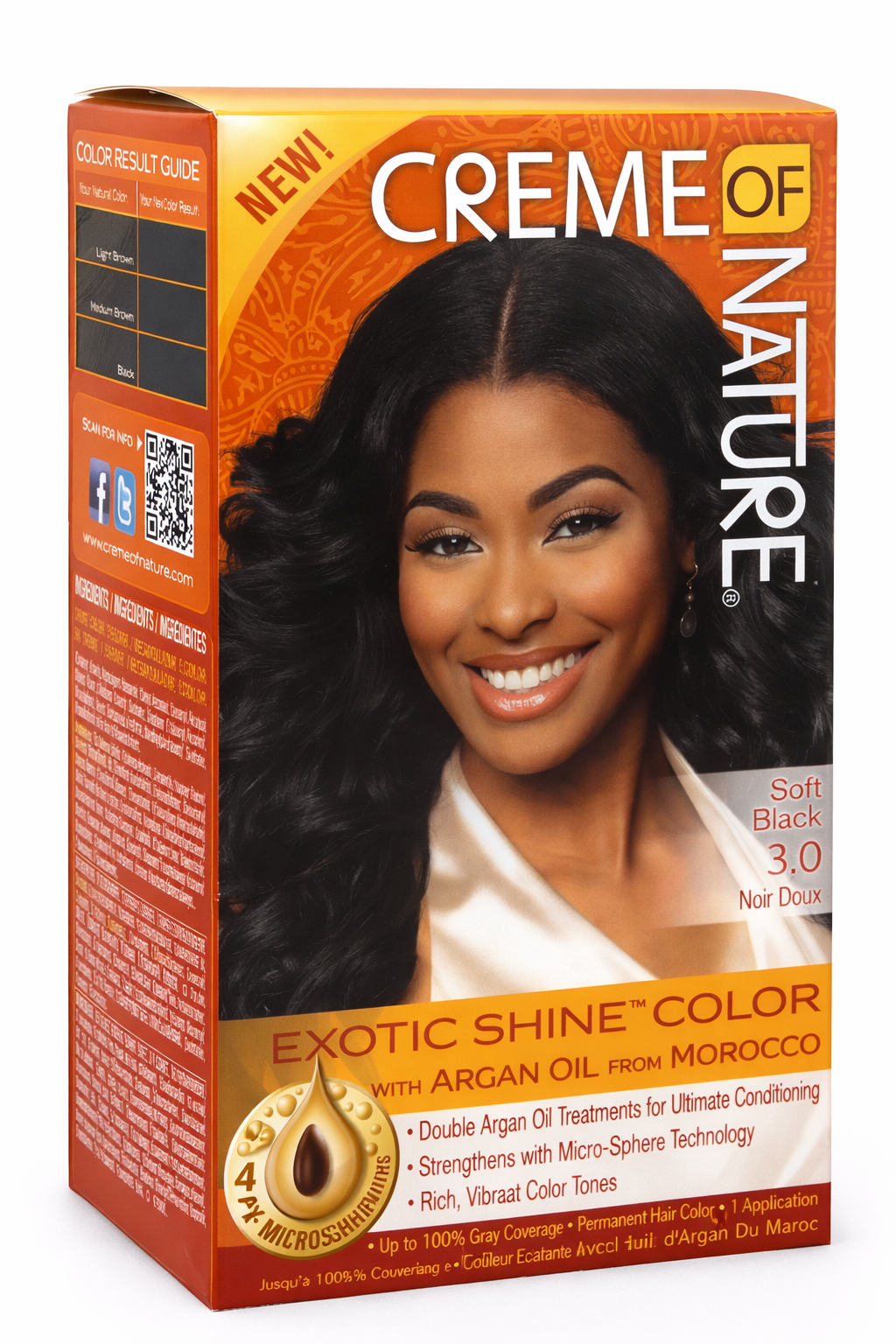 Creme of Nature Gel Hair Color Soft Black 3.0