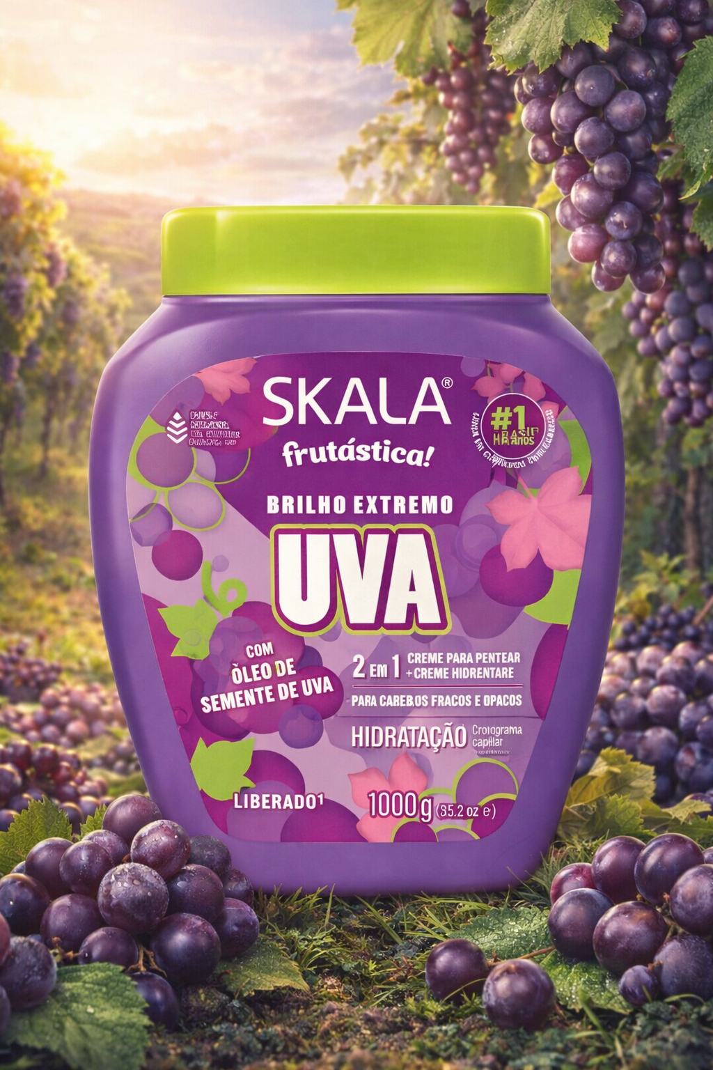 Skala Frutástica Uva Brilho Extremo Crème Capillaire Multifonction 1kg