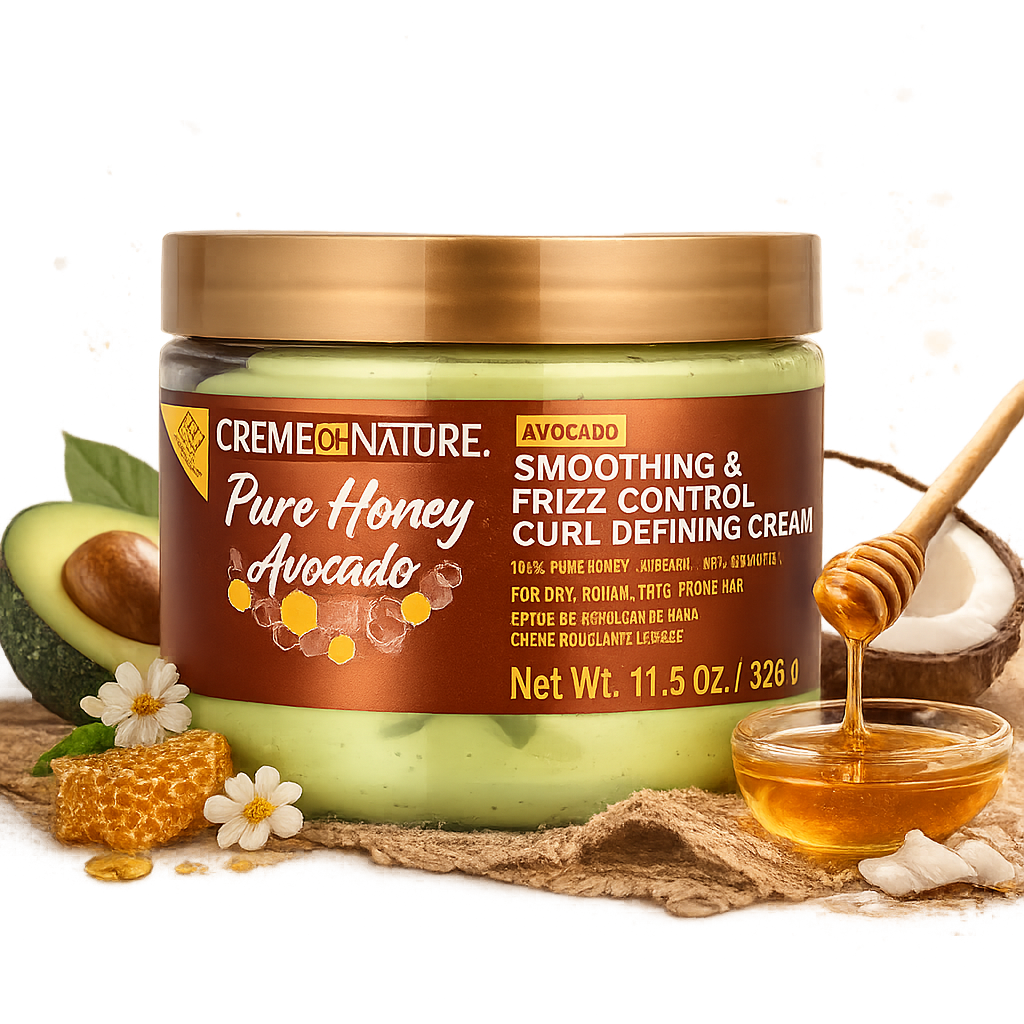 Creme of Nature Pure Honey Avocado – Crème Boucles Nourrissante Hair Food 11.5oz (Hair Food Curl Cream et anti-frizz)
