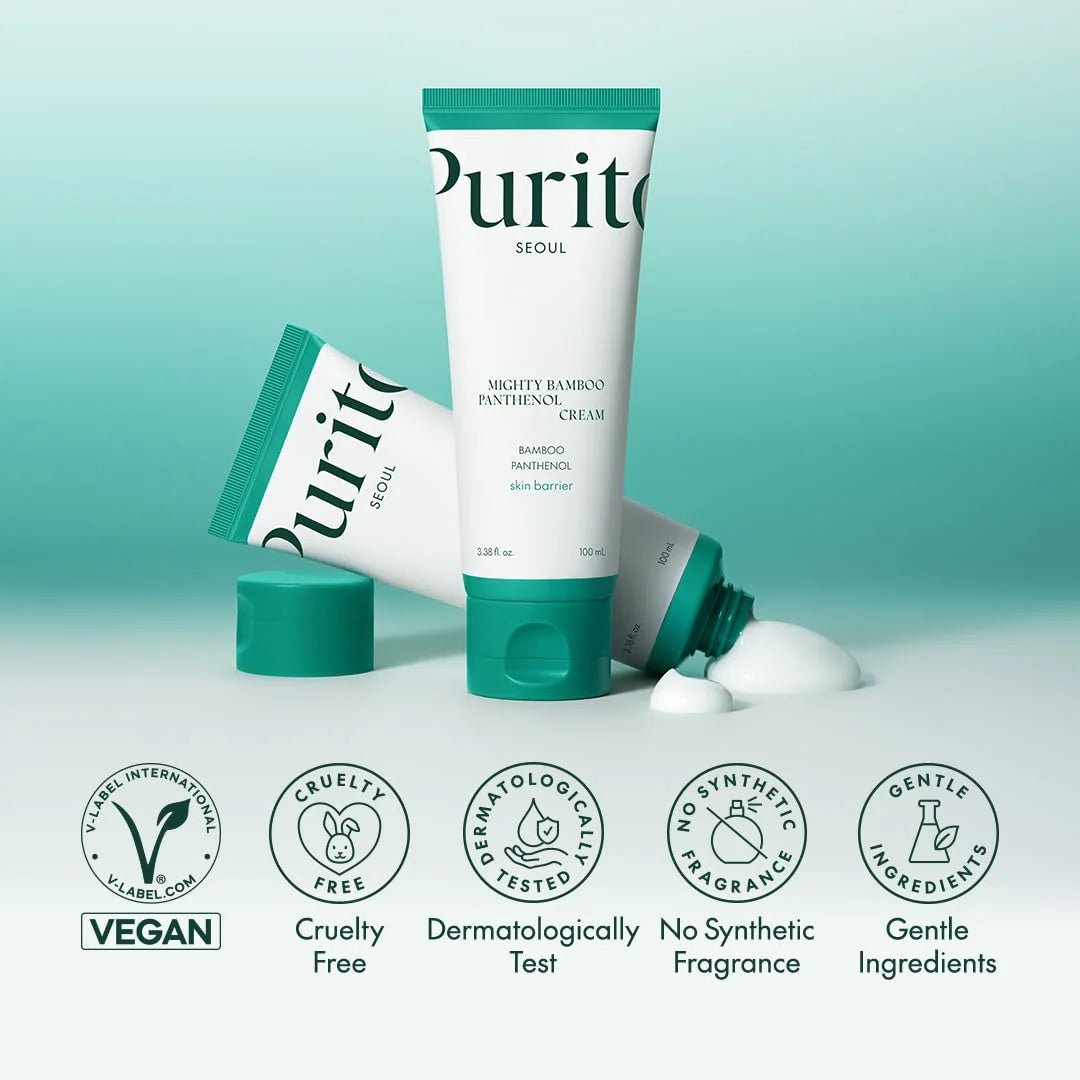 PURITO Mighty Bamboo Panthenol Cream 100ml — Hydratation intense et apaisante