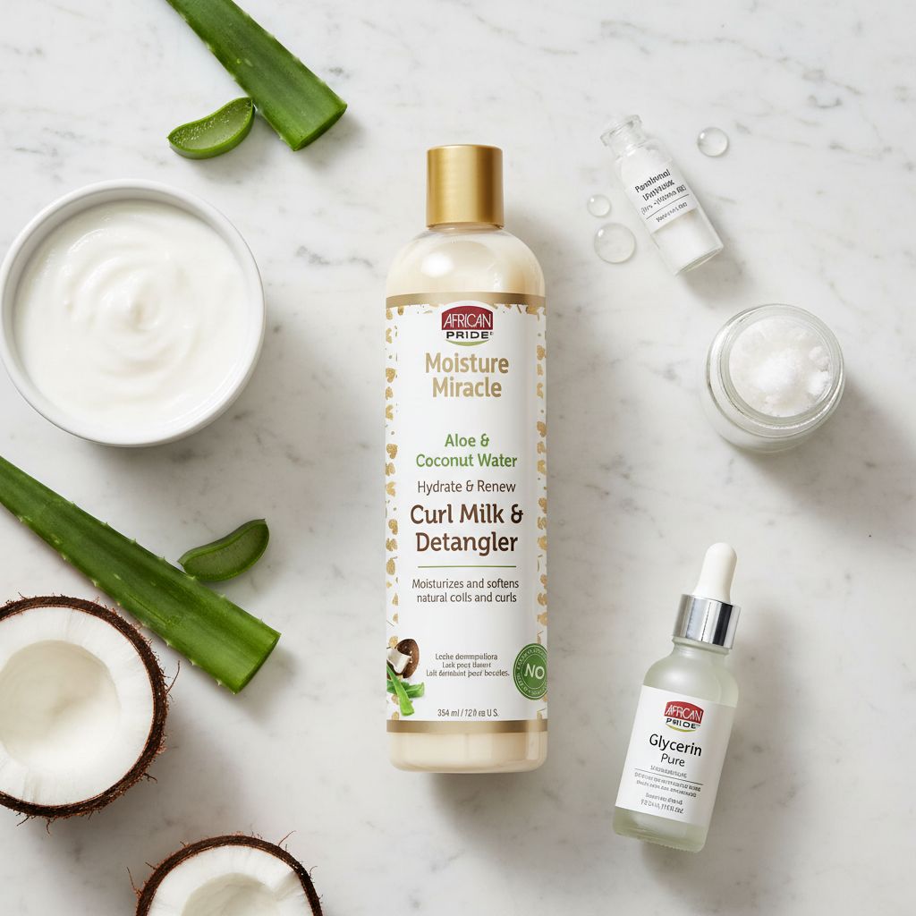 African Pride Moisture Miracle – Lait Capillaire Démêlant Curl Milk 354ml - ingredients