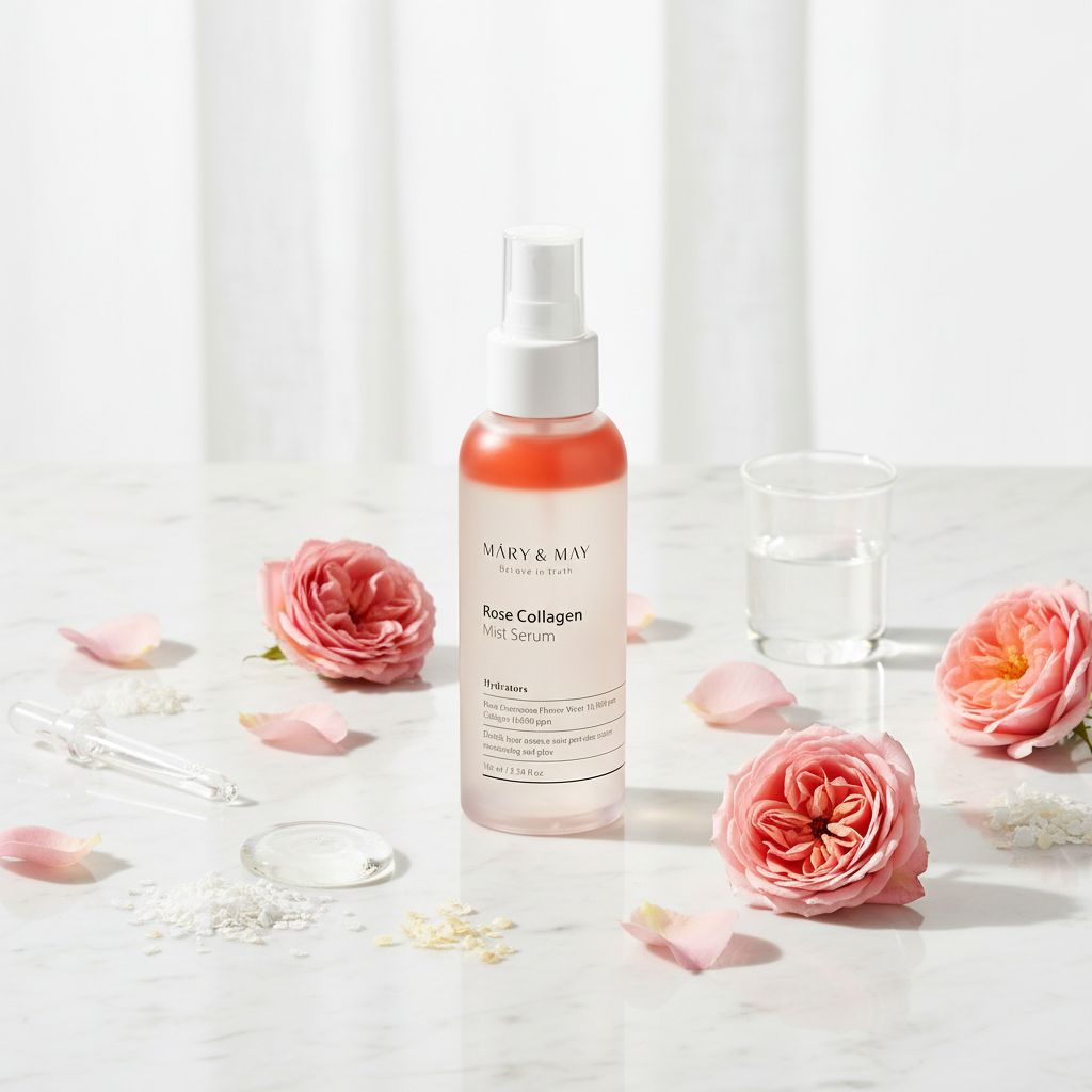 [Mary&May] Rose Collagen Mist Serum 100ml — Hydratation et éclat à la rose - ingredients