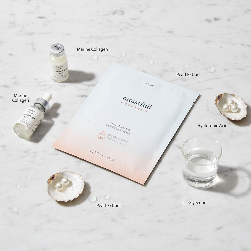 Etude House – Moistfull Collagen Deep Sheet Mask – 1pc — Hydratation intense au collagène - ingredients