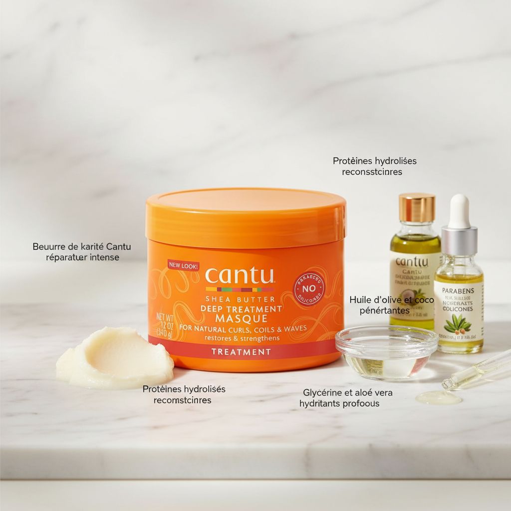 CANTU – Masque Soin Profond au Beurre de Karité 340g (SB Deep Treatment Masque) - ingredients