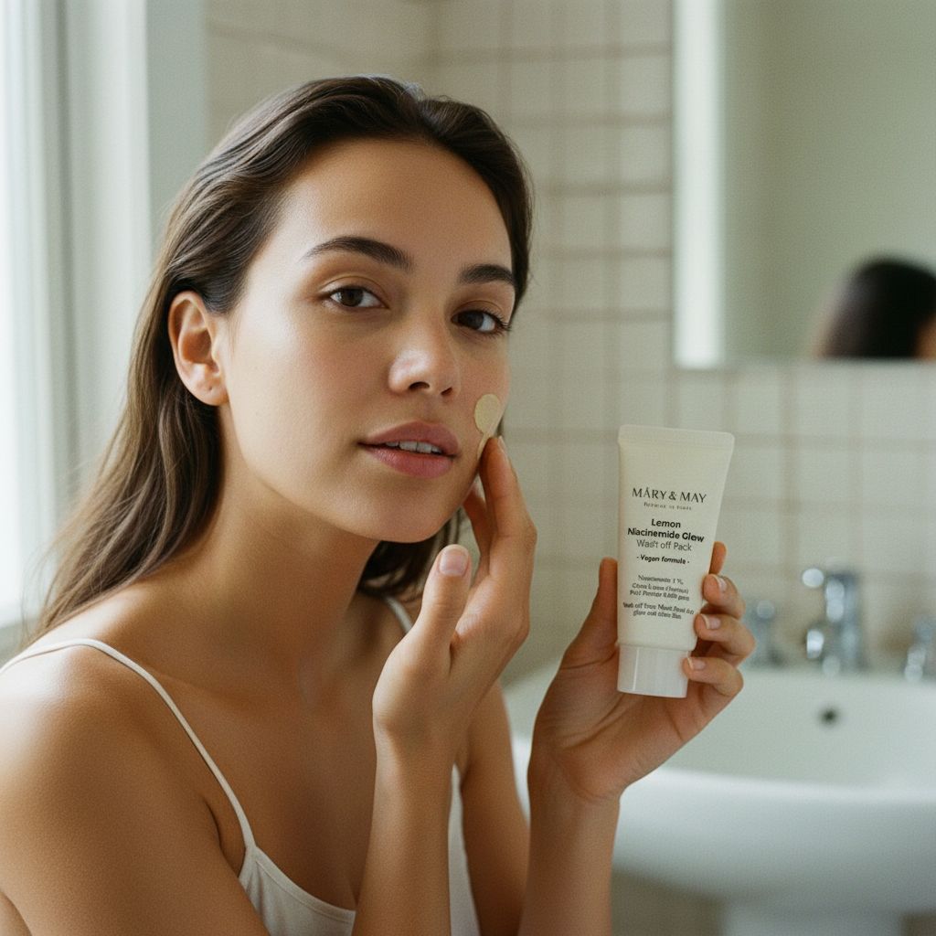 [Mary&May] Lemon Niacinamide Glow Wash off Pack 30g — Masque éclat citron purifiant - lifestyle