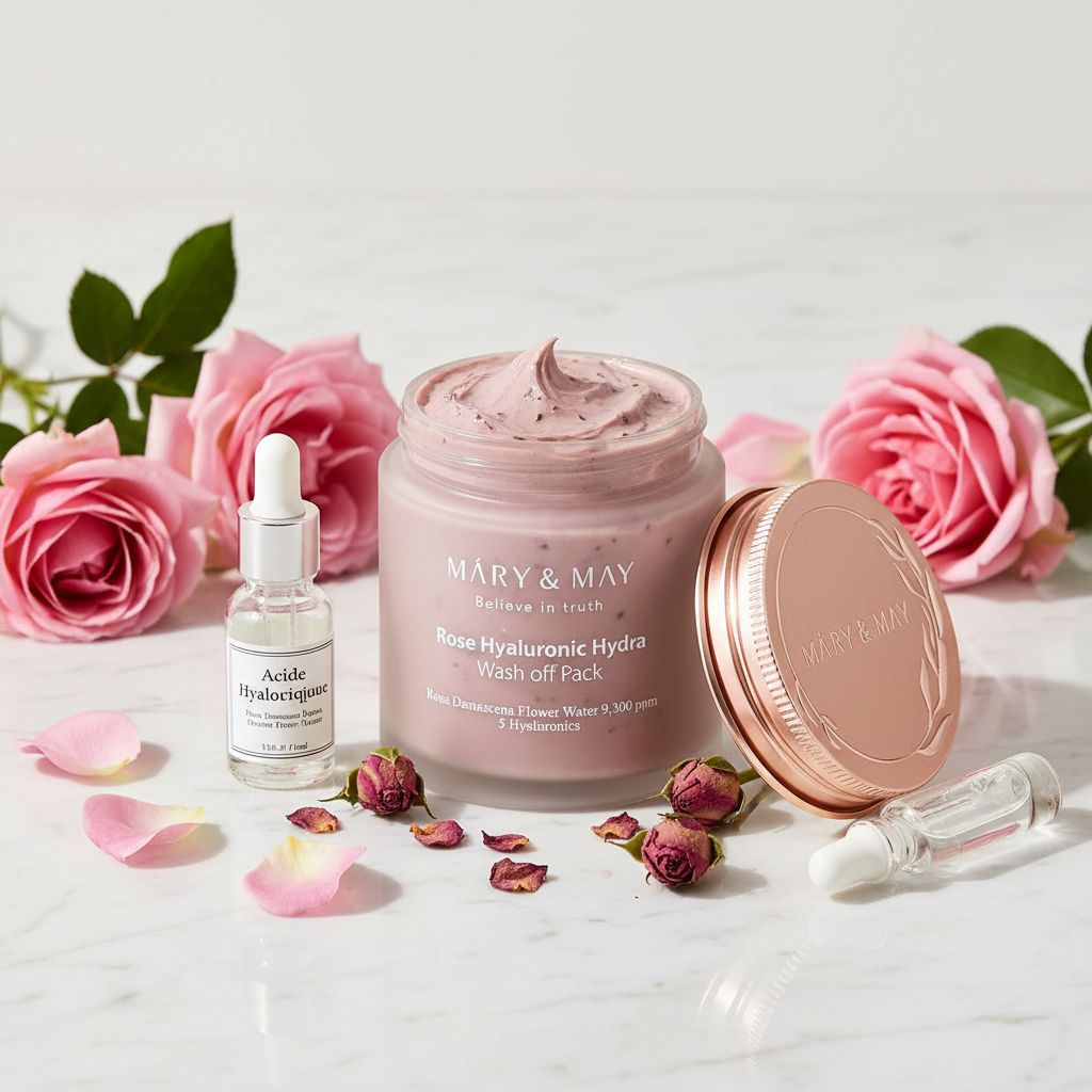 [Mary&May] (X) Rose Hyaluronic Hydra Wash off Pack 30g — Masque hydratant rose et hyaluronique - ingredients