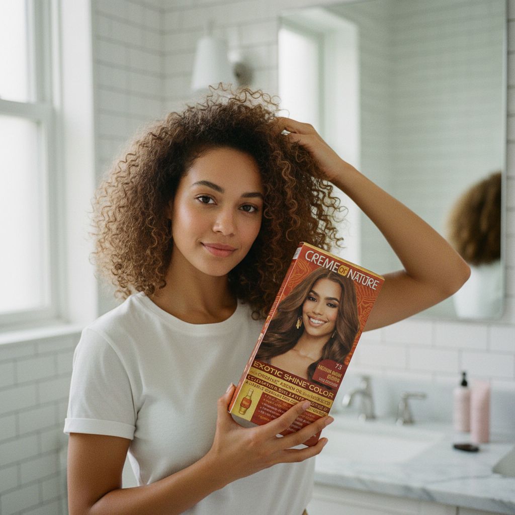 Creme of Nature Gel Hair Color Medium Warm Brown 7.3 - lifestyle