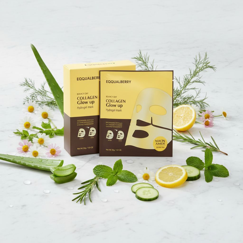 EQQUALBERRY Collagen Glow Up Hydrogel Mask – Masque Hydrogel Éclat au Collagène - ingredients