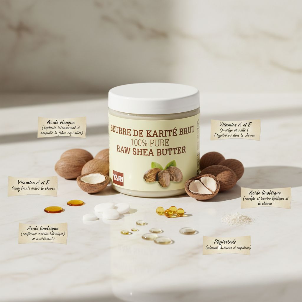 YARI Beurre de Karité Brut 100% Pure 500ml - ingredients