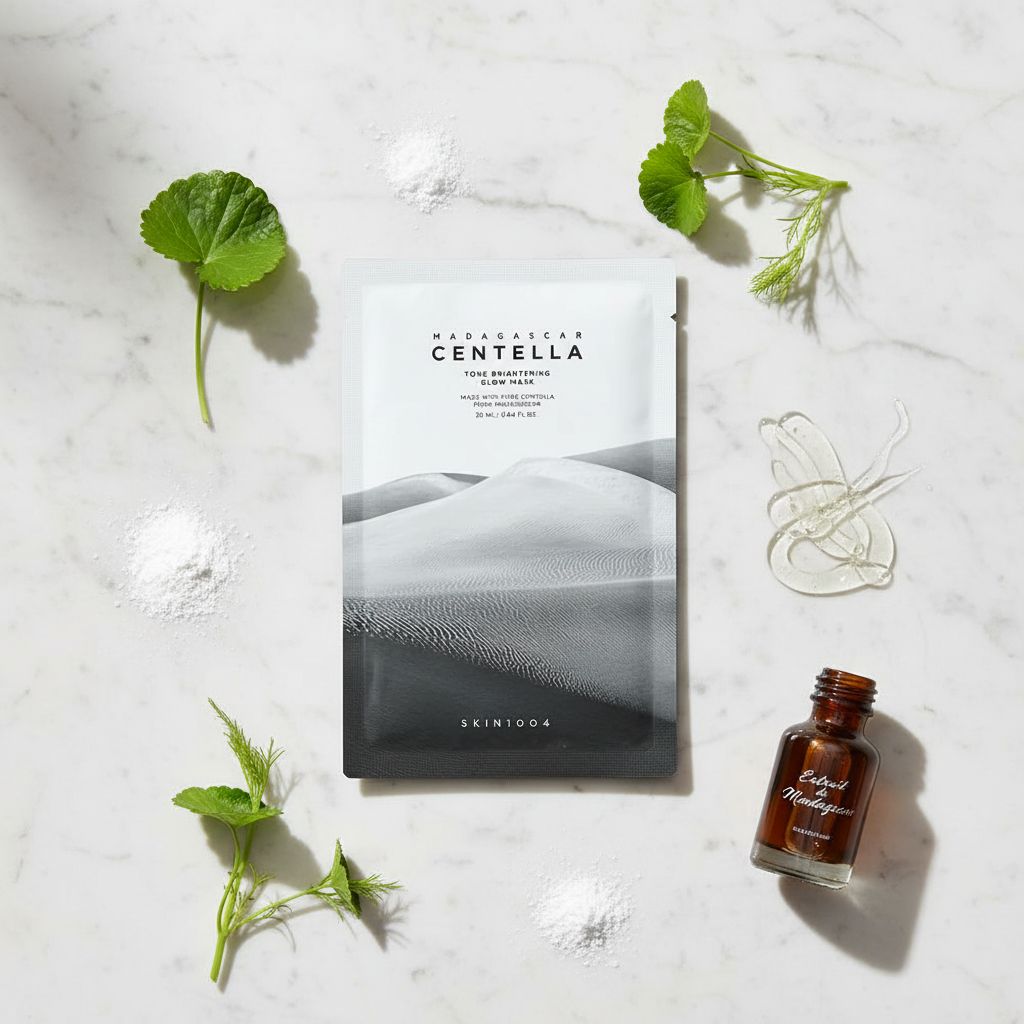 [Skin1004] Madagascar Centella Tone Brightening Glow Mask 25ml — Éclat unifié et lumineux - ingredients
