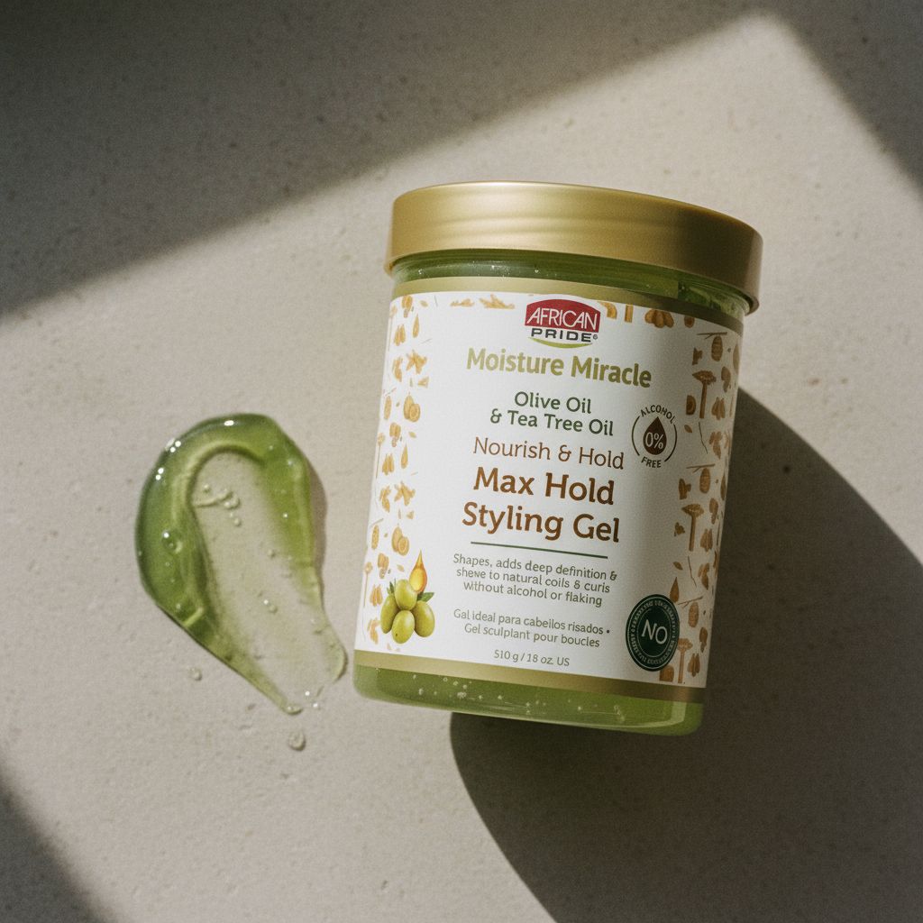 African Pride Moisture Miracle – Gel Coiffant Fixation Maximum Huile d’Olive & Tea Tree (Olive Oil & Tea Tree Oil Max Hold Styling Gel) 510g - texture
