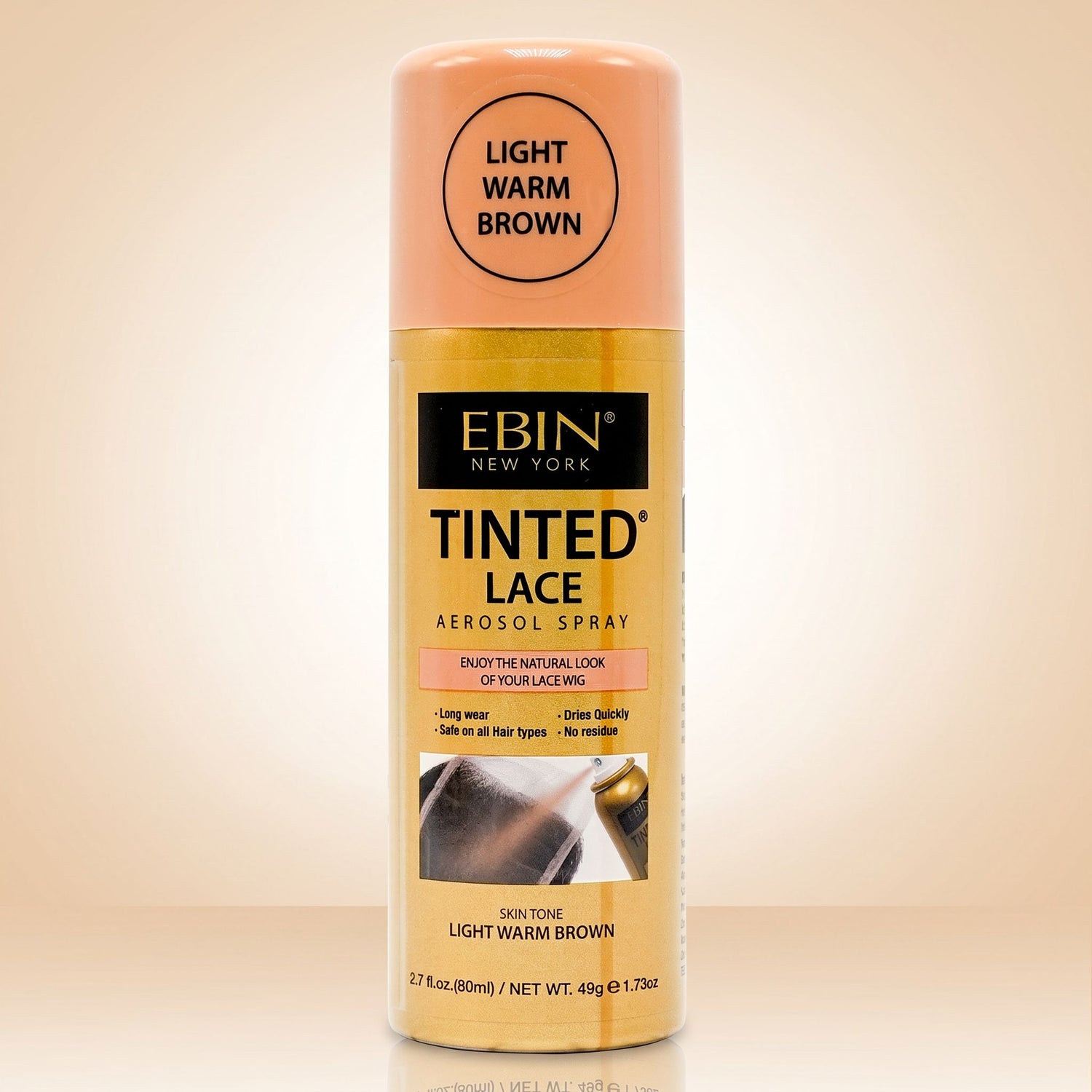 EBIN Tinted Lace Spray Light Warm Brown 80ml - hero