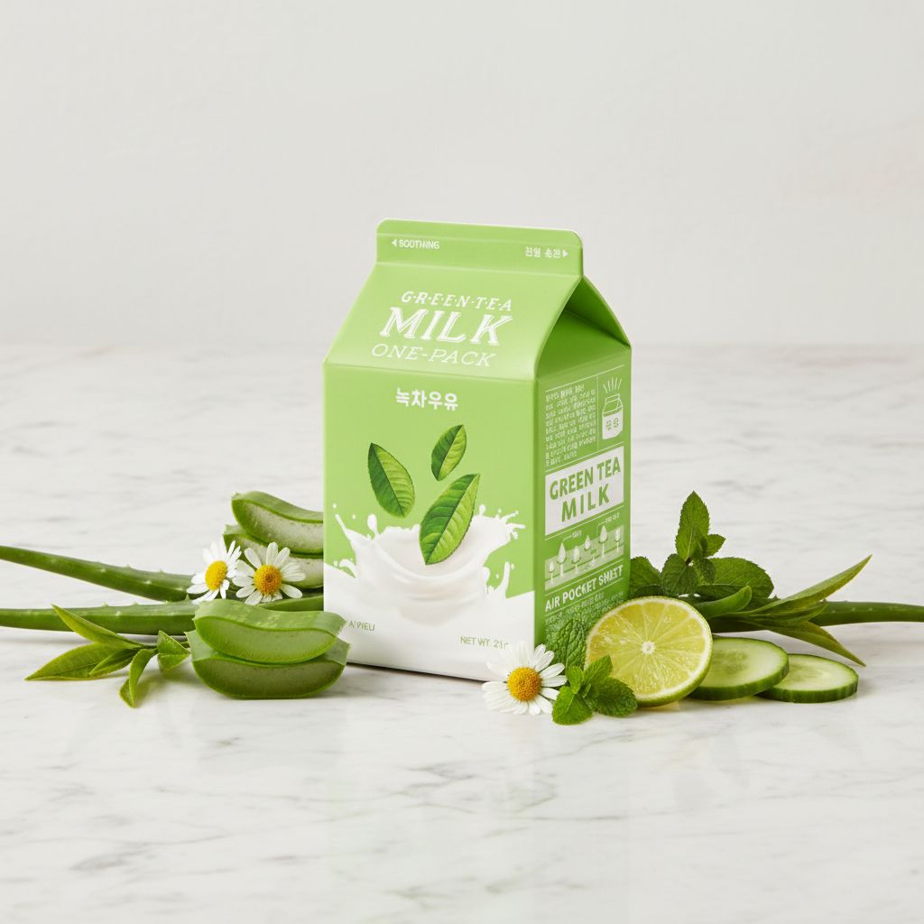 Green Tea Milk Face Mask – Masque Visage Apaisant au Thé Vert & Lait - ingredients