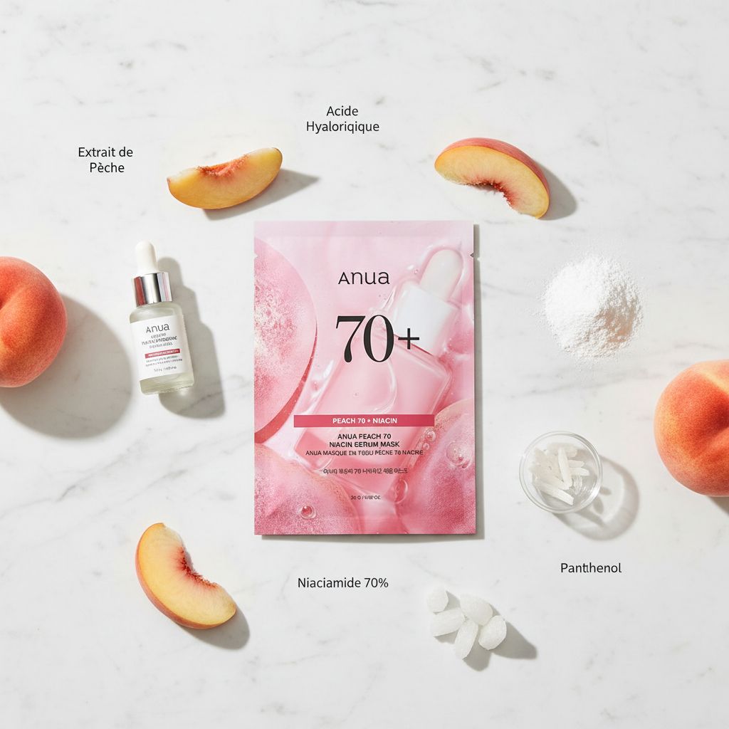 Anua - Peach 70 Niacin Serum Mask — Sérum masque à la pêche illuminant - ingredients