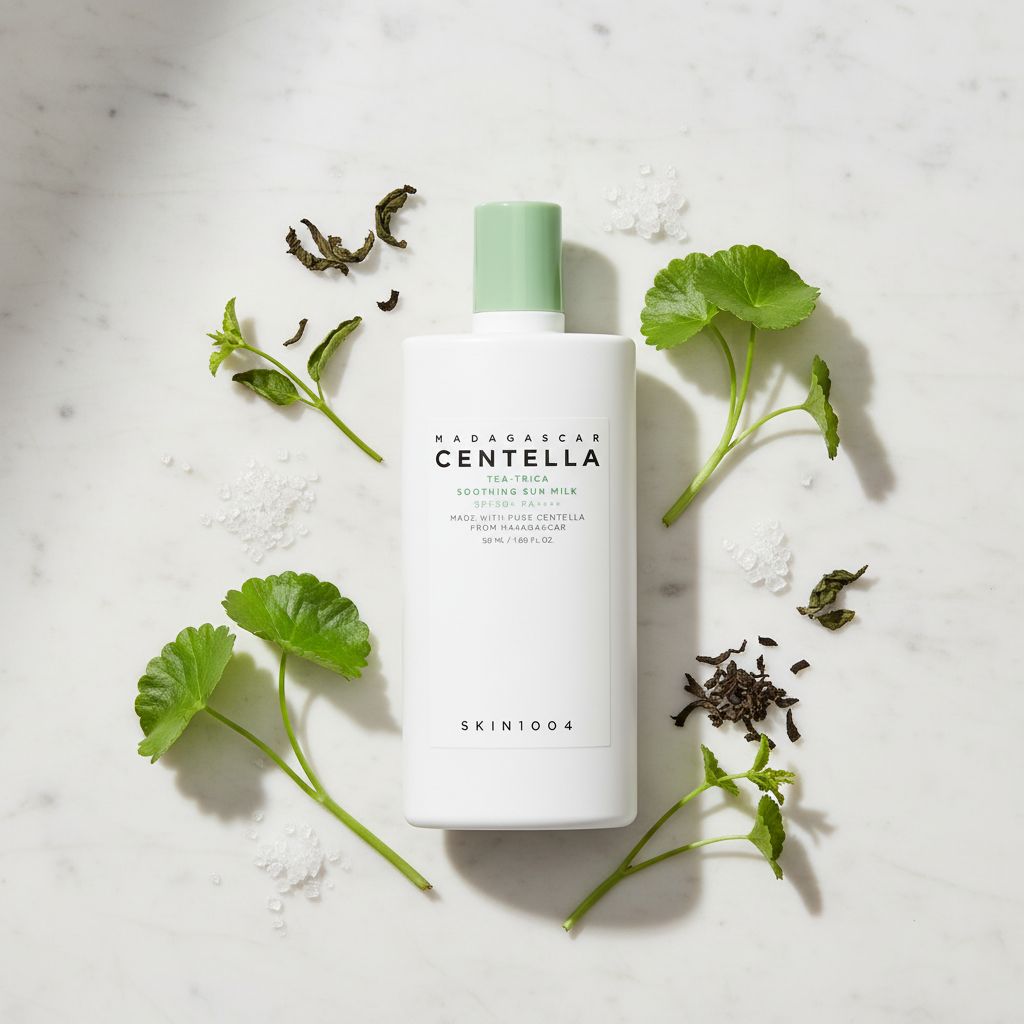 [Skin1004] Madagascar Centella Tea-Trica Soothing Sun Milk 50ml — Protection solaire apaisante légère - ingredients