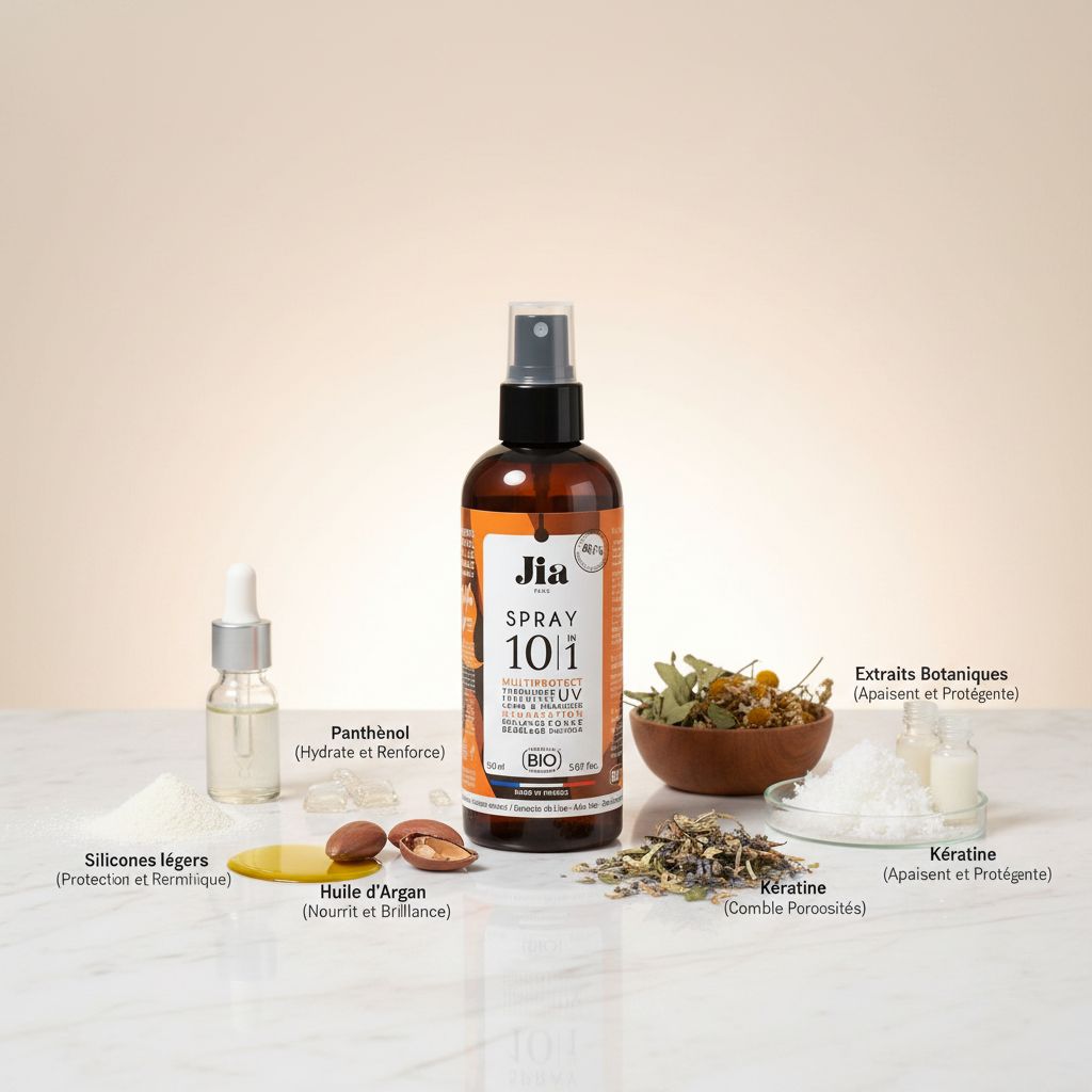 JIA – Spray 10-en-1 Multi-Protection Thermique 150ml - ingredients