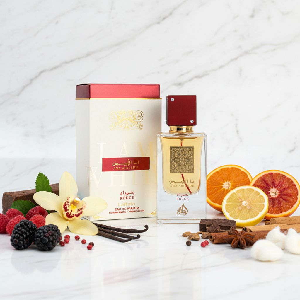 LATTAFA Ana Abiyedh Rouge Eau de Parfum - 100ml - ingredients