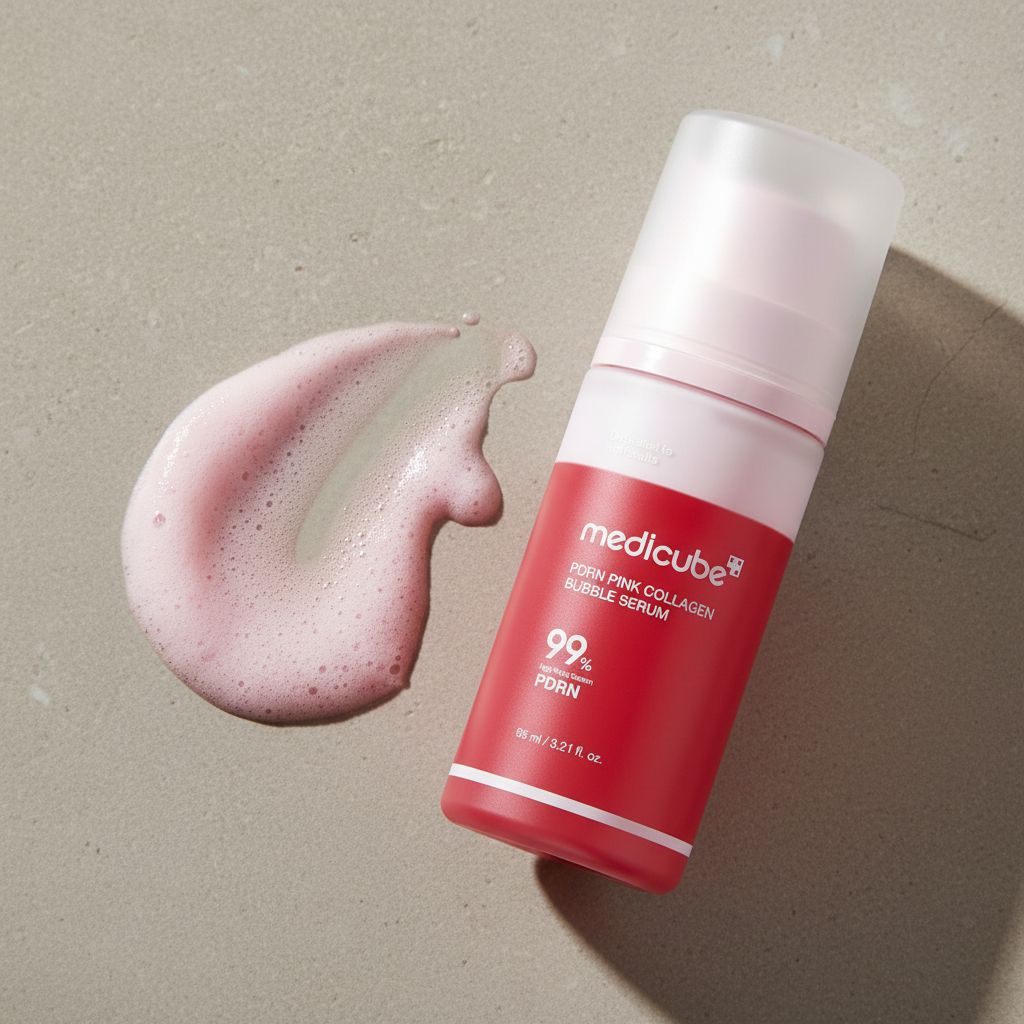 Medicube – PDRN Pink Collagen Bubble Serum — Sérum bubble collagène revitalisant - texture