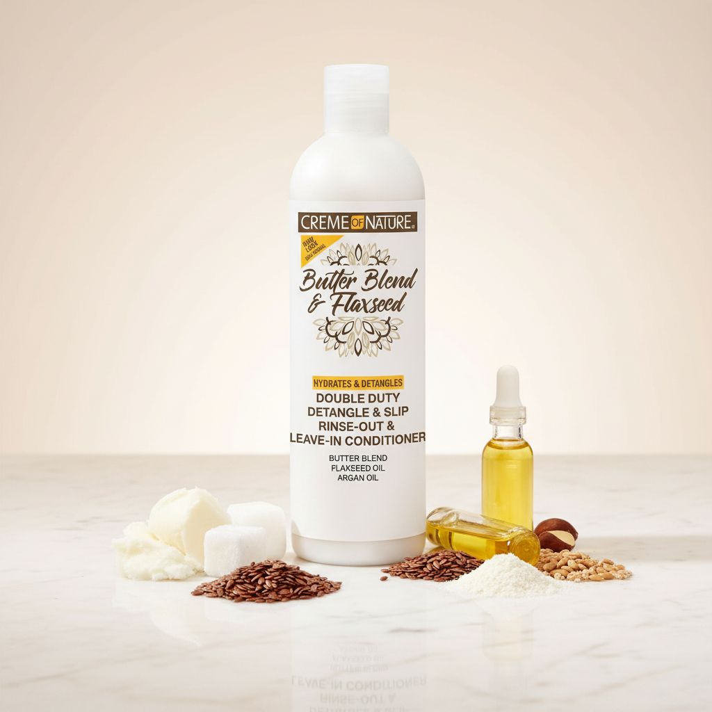 Creme of Nature – Leave-In Hydratant Butter Blend & Flaxseed 12oz (BB&F Leave-In Conditioner) - ingredients
