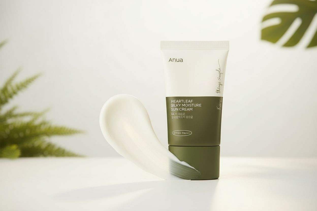 [ANUA(EU)] HEARTLEAF SILKY MOISTURE SUNCREAM 50ML (EU) - texture