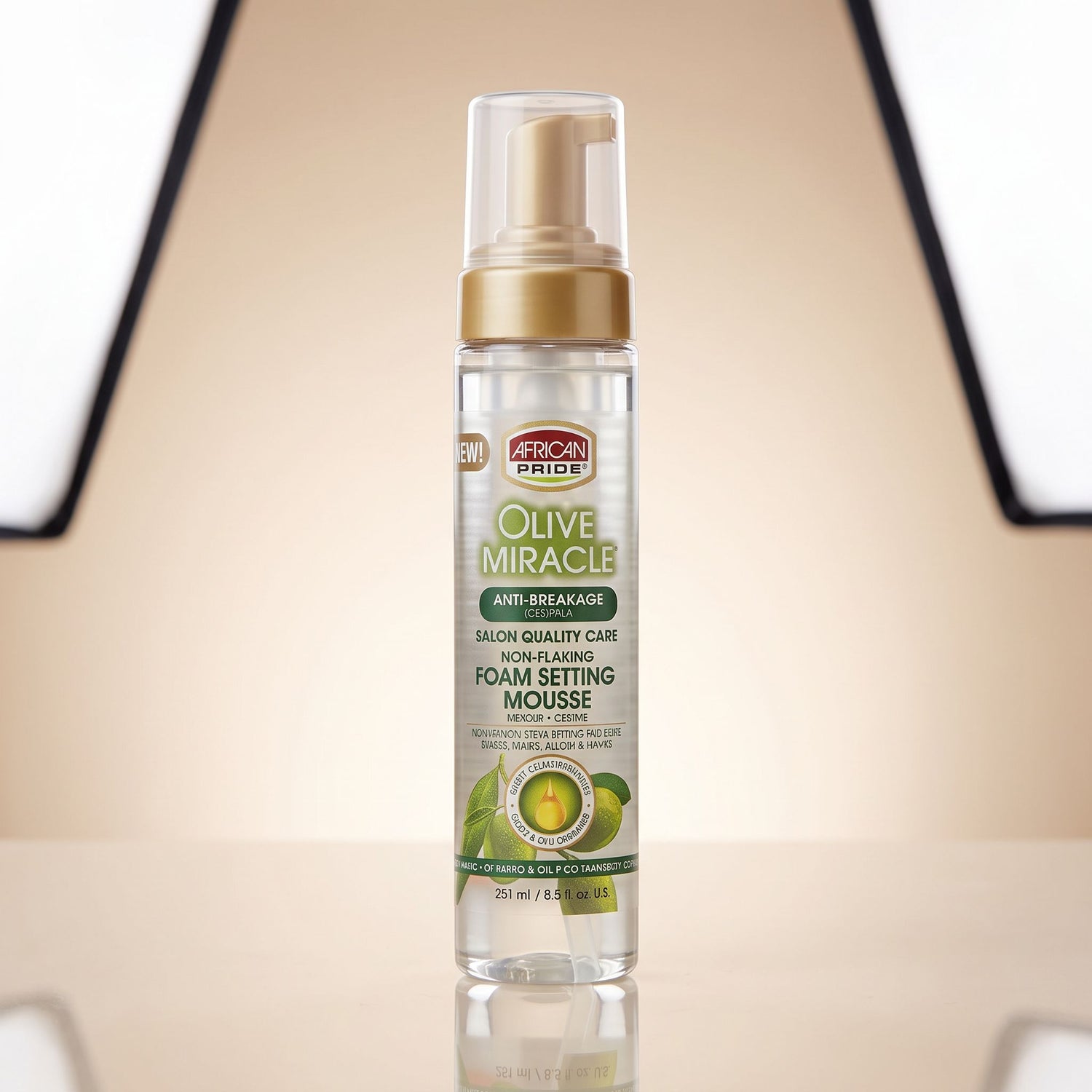 African Pride Olive Miracle – Mousse Coiffante Fixation 251ml (Foam Setting Mousse) - hero