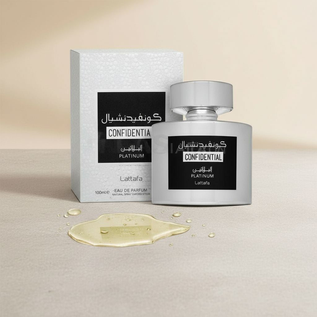 LATTAFA  Confidential Platinum Eau de Parfum - 100ml - texture