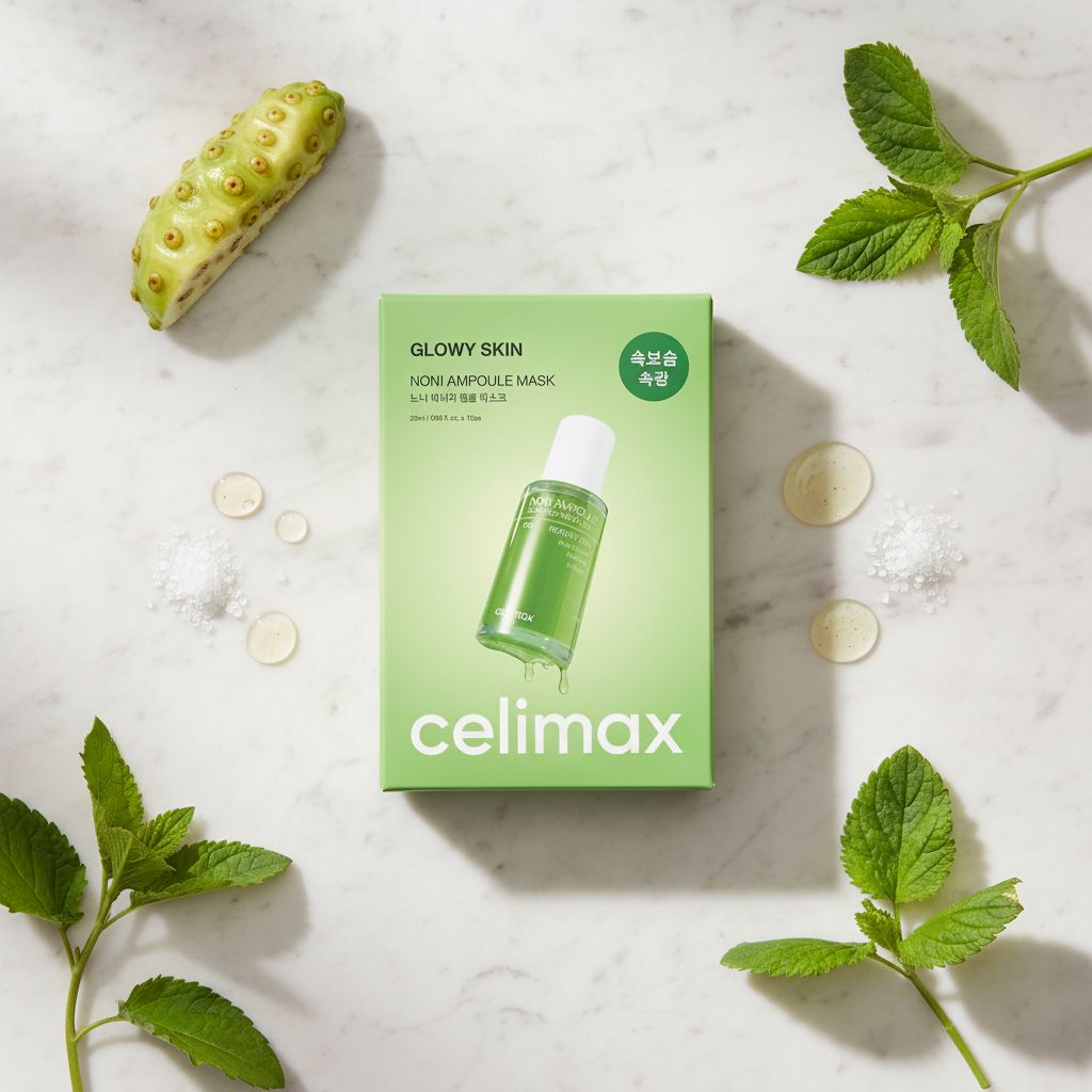 CELIMAX GLOWY SKIN NONI ENERGY AMPOULE MASK SHEET 29ML — Éclat et vitalité instantanés - ingredients