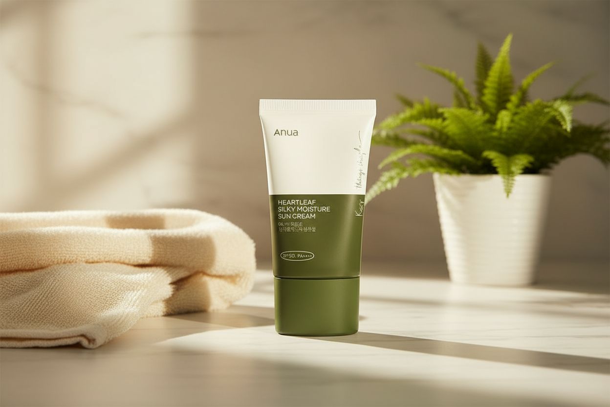 [ANUA(EU)] HEARTLEAF SILKY MOISTURE SUNCREAM 50ML (EU) - lifestyle