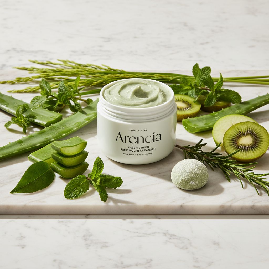 ARENCIA Fresh Green Rice Mochi Cleanser – Nettoyant Doux au Riz 120 g - ingredients