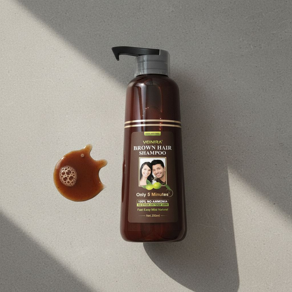 VEINIRA Brown HAIR Shampoo 200ml (Bouteille) - texture