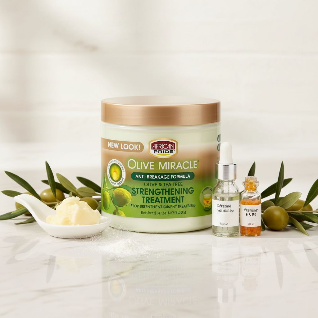 African Pride Olive Miracle – Crème Anti-Casse Fortifiante 5.3oz (Anti-Breakage Cream) - ingredients