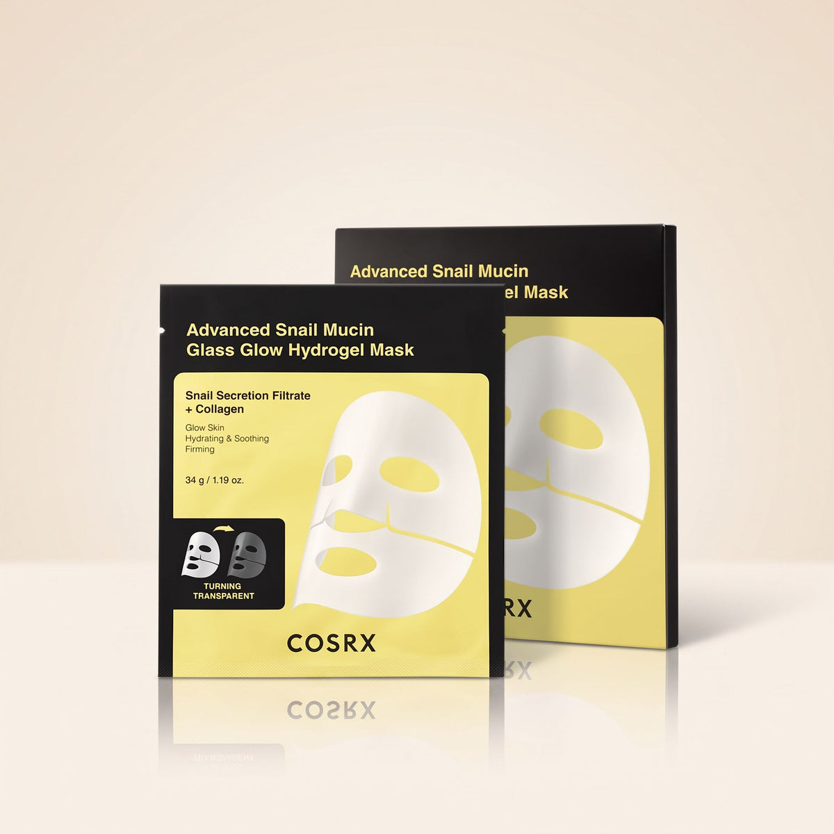 COSRX – Advanced Snail Mucin Glass Glow Hydrogel Mask — Hydratation intense et éclat vitaminé - hero