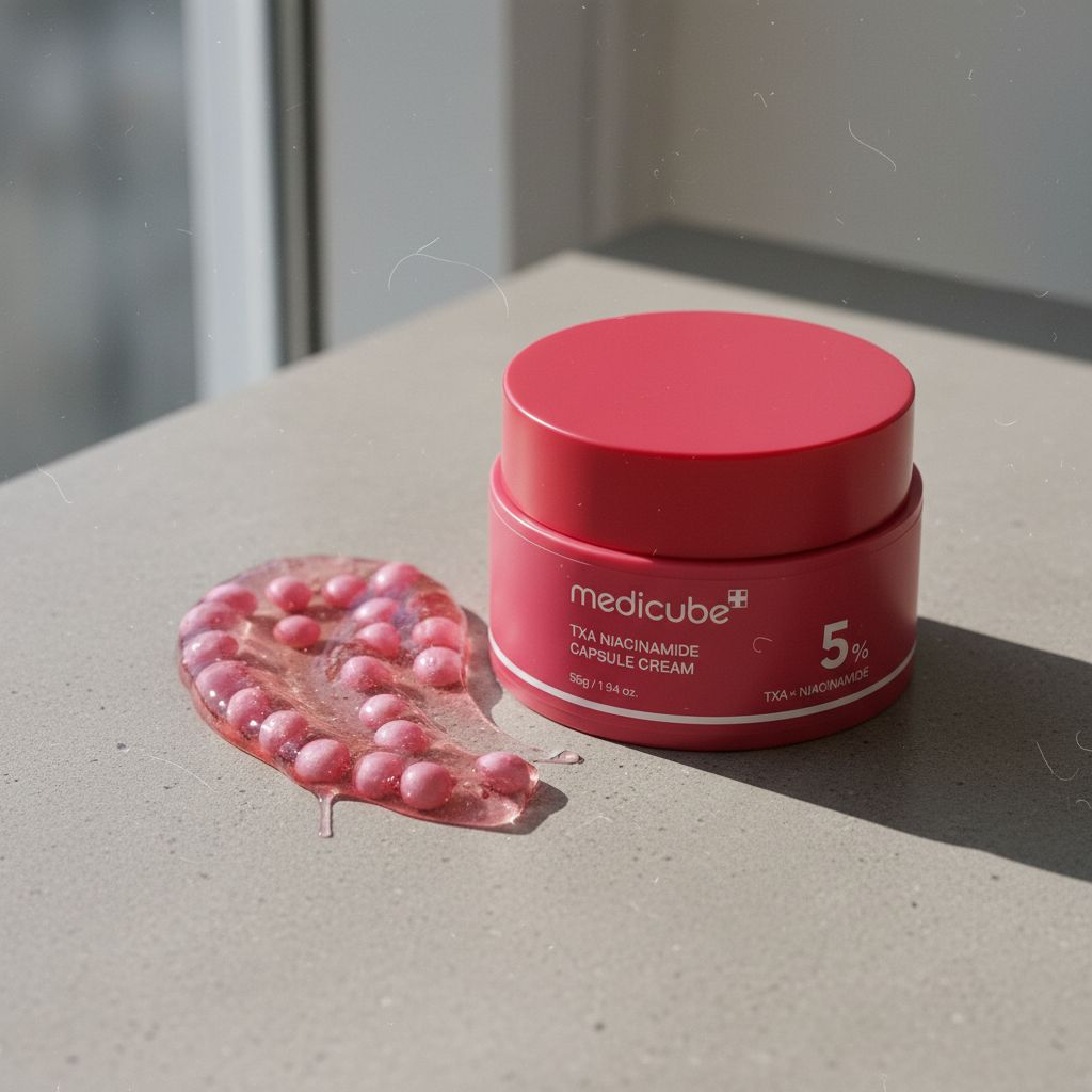 Medicube TXA Niacinamide Capsule Cream - Creme Eclat Anti-Taches 55 g - texture